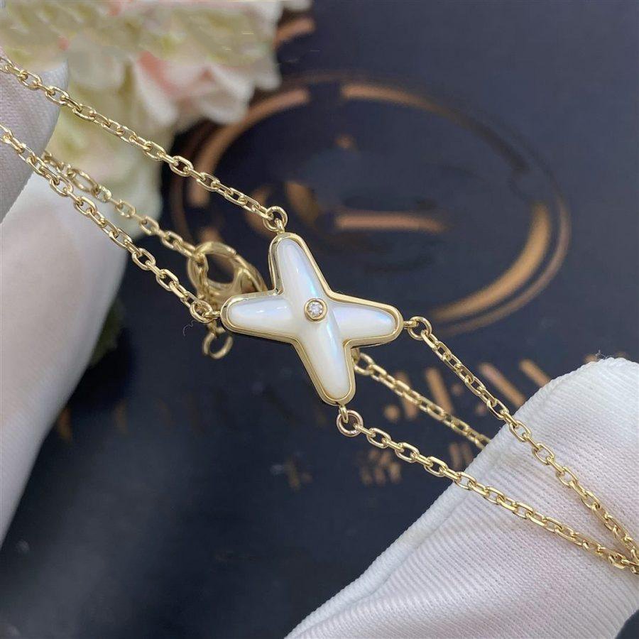 [LunaMar]JEUX BRACELET WHITE MOP GOLD 1 DIAMOND