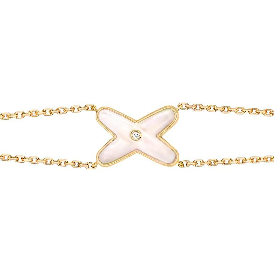 [LunaMar]JEUX BRACELET WHITE MOP GOLD 1 DIAMOND