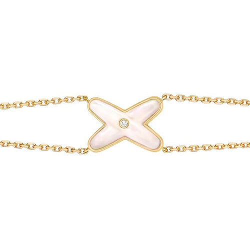 [LunaMar]JEUX BRACELET WHITE MOP GOLD 1 DIAMOND