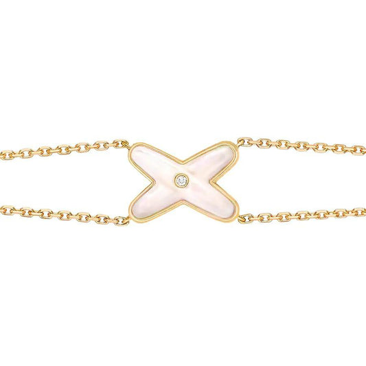 [LunaMar]JEUX BRACELET WHITE MOP GOLD 1 DIAMOND