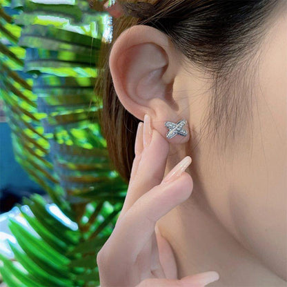 [LunaMar]JEUX DE SILVER DIAMOND EARRINGS