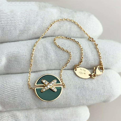[LunaMar]JEUX DE BRACELET MALACHITE ROSE GOLD DIAMONDS