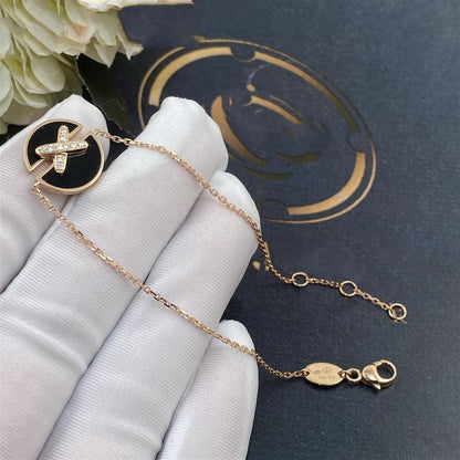 [LunaMar]JEUX DE BRACELET ONYX ROSE GOLD DIAMOND