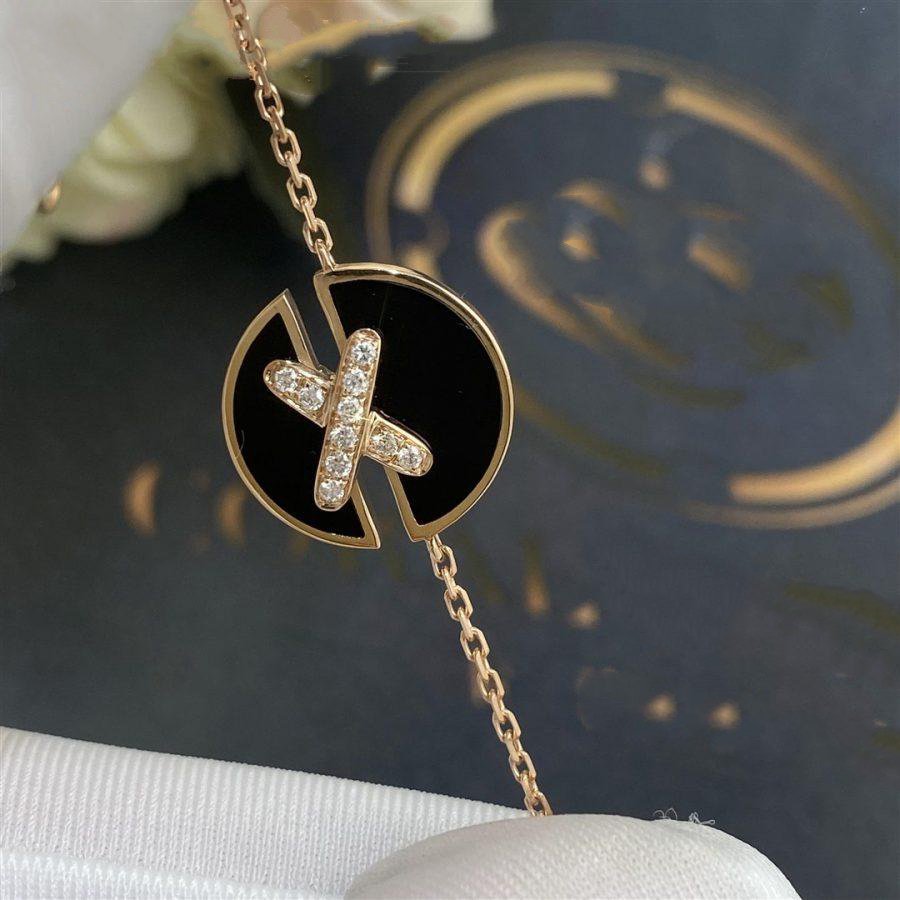 [LunaMar]JEUX DE BRACELET ONYX ROSE GOLD DIAMOND