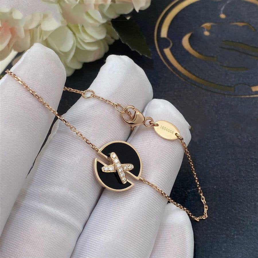 [LunaMar]JEUX DE BRACELET ONYX ROSE GOLD DIAMOND