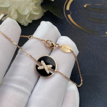 [LunaMar]JEUX DE BRACELET ONYX ROSE GOLD DIAMOND