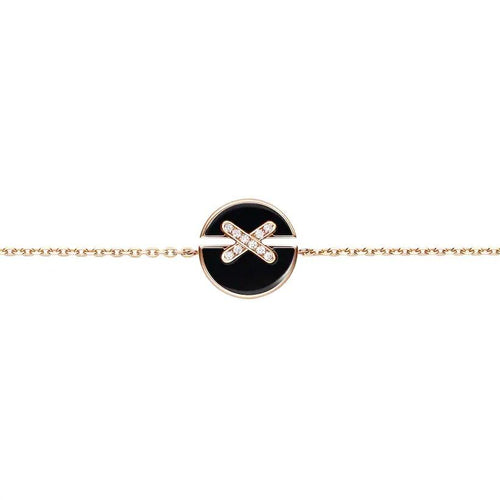 [LunaMar]JEUX DE BRACELET ONYX ROSE GOLD DIAMOND