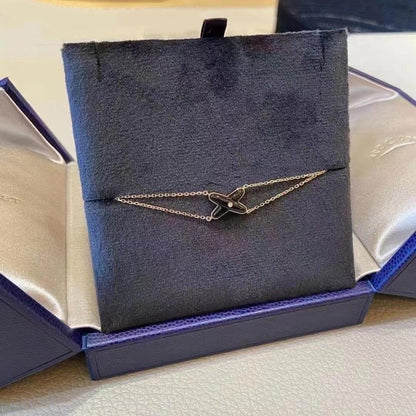 [LunaMar]JEUX BRACELET ONYX ROSE GOLD 1 DIAMOND