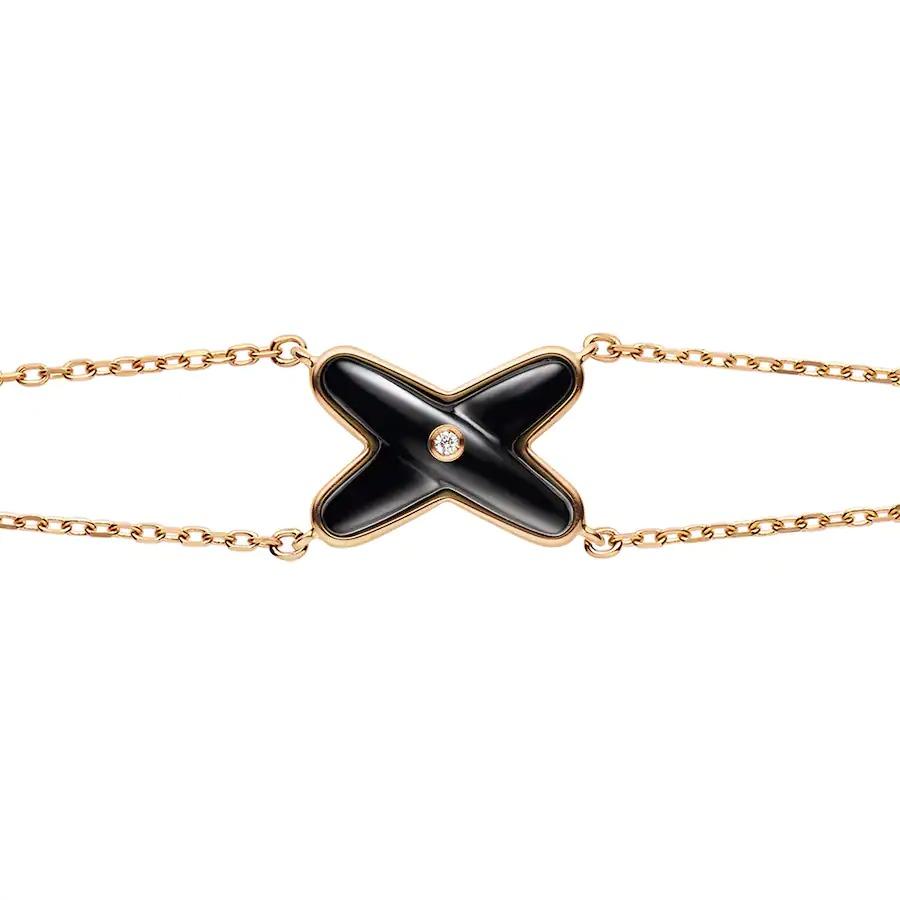 [LunaMar]JEUX BRACELET ONYX ROSE GOLD 1 DIAMOND