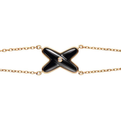 [LunaMar]JEUX BRACELET ONYX ROSE GOLD 1 DIAMOND