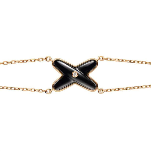 [LunaMar]JEUX BRACELET ONYX ROSE GOLD 1 DIAMOND