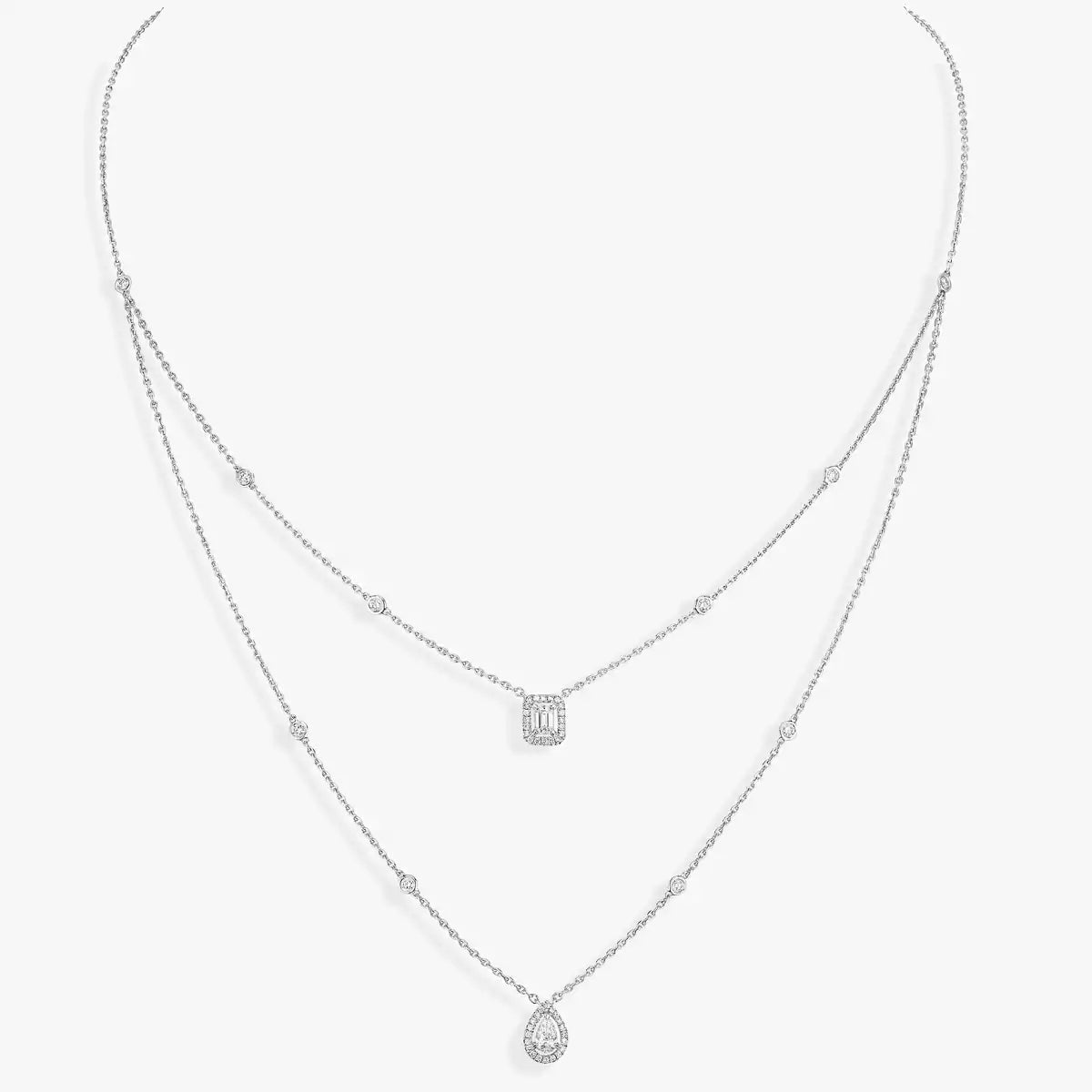 [LunaMar]MY TWIN 2-ROW DIAMOND NECKLACE