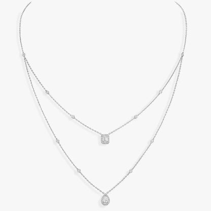 [LunaMar]MY TWIN 2-ROW DIAMOND NECKLACE