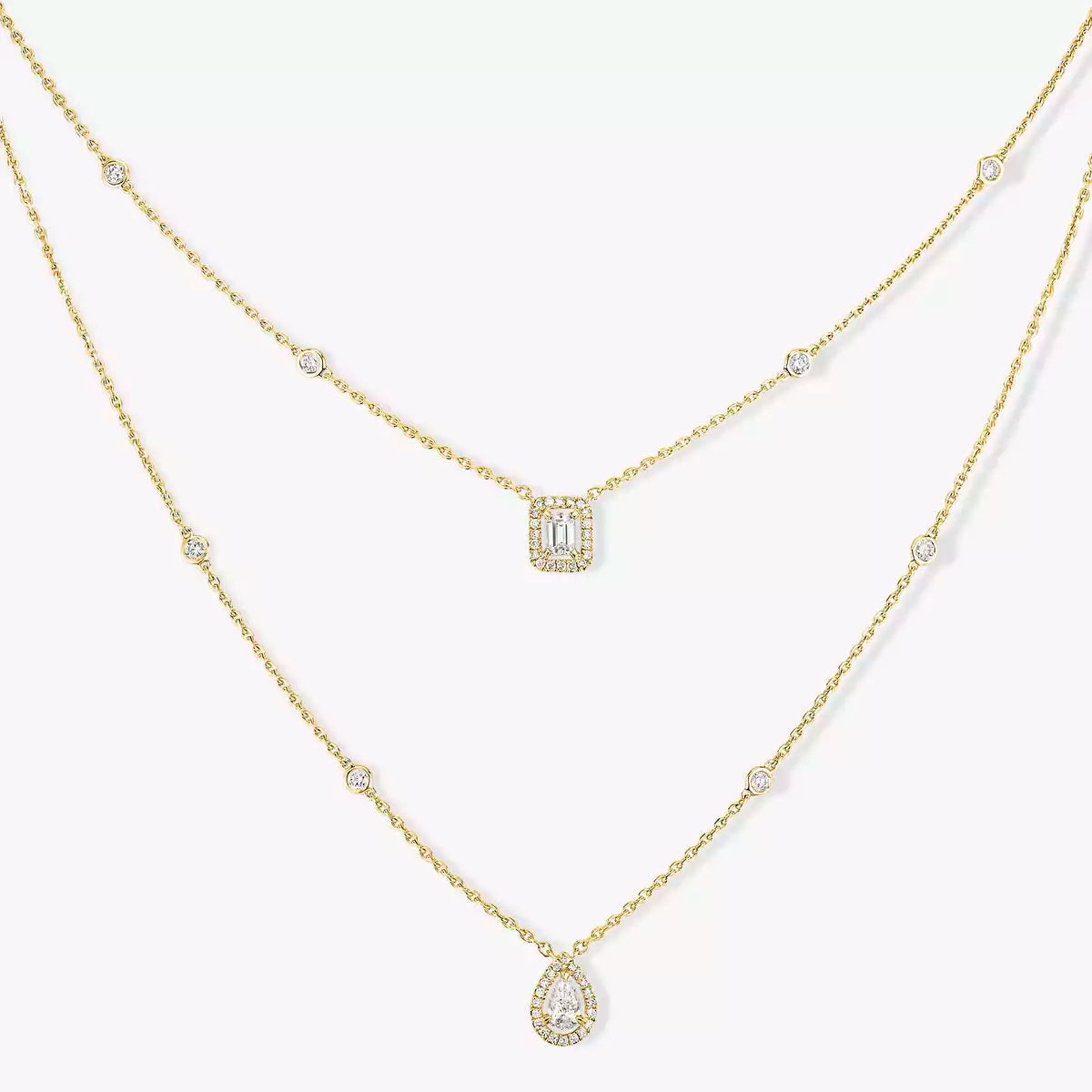 [LunaMar]MY TWIN 2-ROW DIAMOND NECKLACE