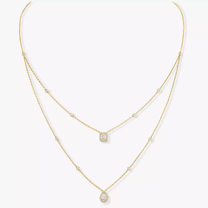 [LunaMar]MY TWIN 2-ROW DIAMOND NECKLACE