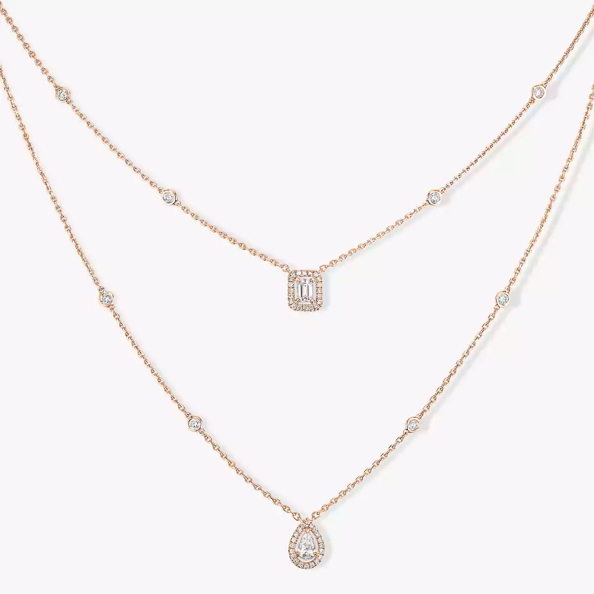 [LunaMar]MY TWIN 2-ROW DIAMOND NECKLACE