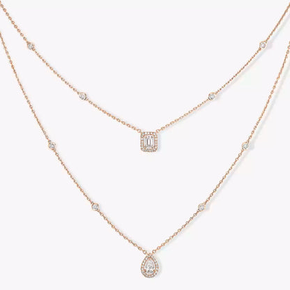 [LunaMar]MY TWIN 2-ROW DIAMOND NECKLACE