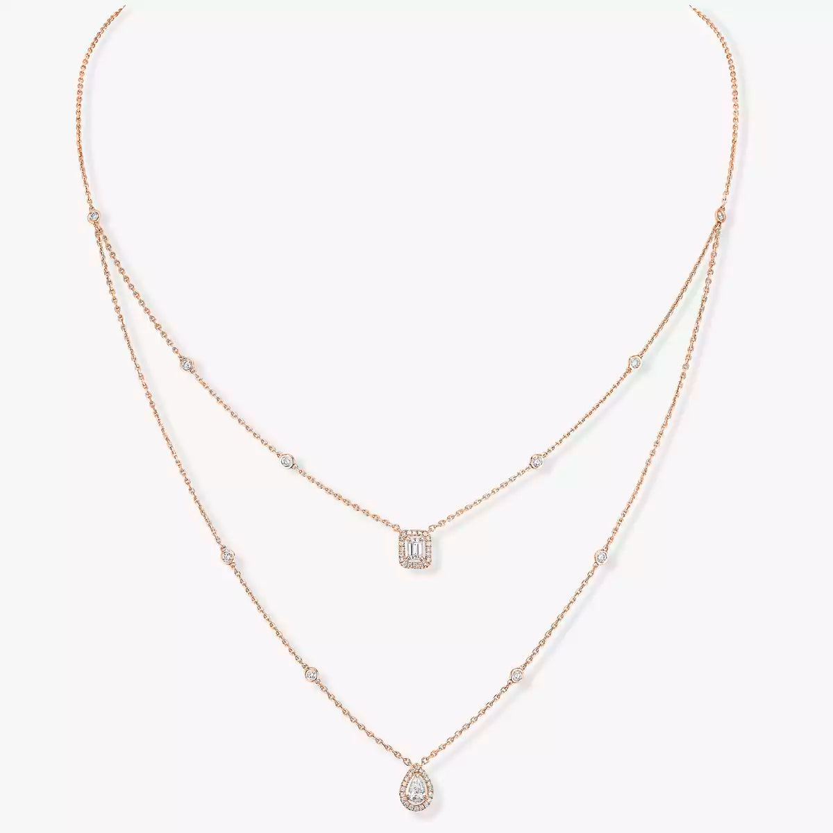 [LunaMar]MY TWIN 2-ROW DIAMOND NECKLACE