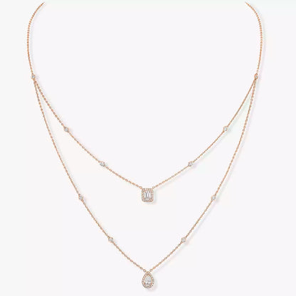 [LunaMar]MY TWIN 2-ROW DIAMOND NECKLACE