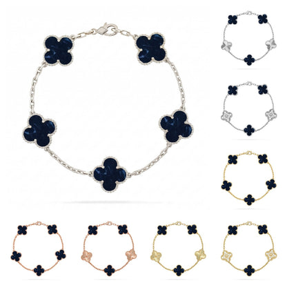 [LunaMar]LUCKY CLOVER 5-MOTIF BRACELET - PIETERSITE COLLECTION