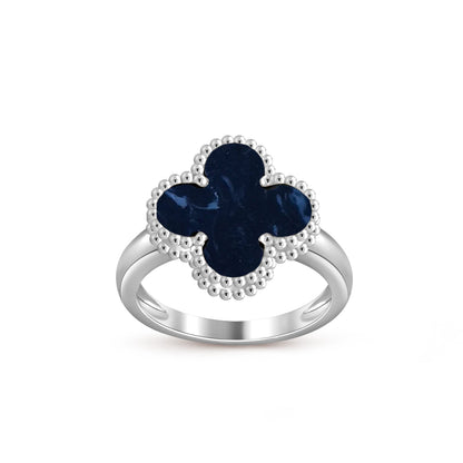 [LunaMar]LUCKY CLOVER VINTAGE WHITE GOLD RING COLLECTION