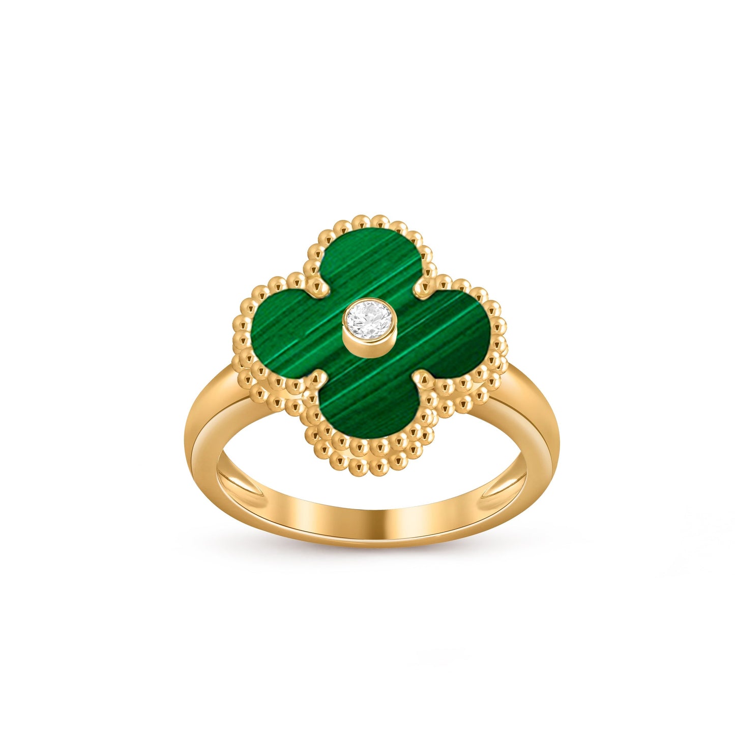 [LunaMar]LUCKY CLOVER DIAMOND-ACCENT GOLD RING COLLECTION