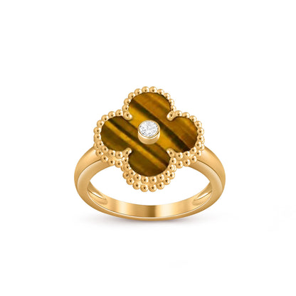 [LunaMar]LUCKY CLOVER DIAMOND-ACCENT GOLD RING COLLECTION