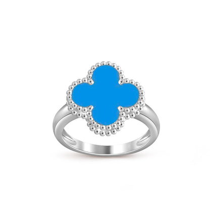 [LunaMar]LUCKY CLOVER VINTAGE WHITE GOLD RING COLLECTION