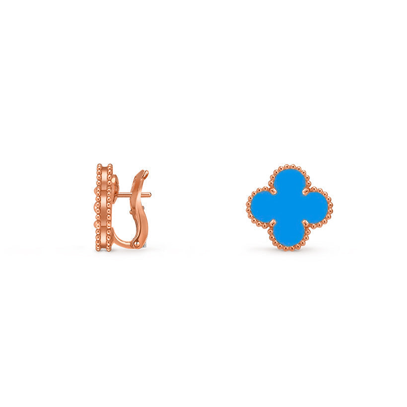 [LunaMar]15MM CLOVER FLOWER STUD EARRINGS ROSE GOLD COLLECTION