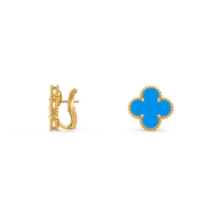 [LunaMar]15MM CLOVER FLOWER STUD EARRINGS GOLD COLLECTION