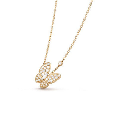 [LunaMar]BUTTERFLY DIAMOND CHARM NECKLACE