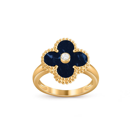 [LunaMar]LUCKY CLOVER DIAMOND-ACCENT GOLD RING COLLECTION