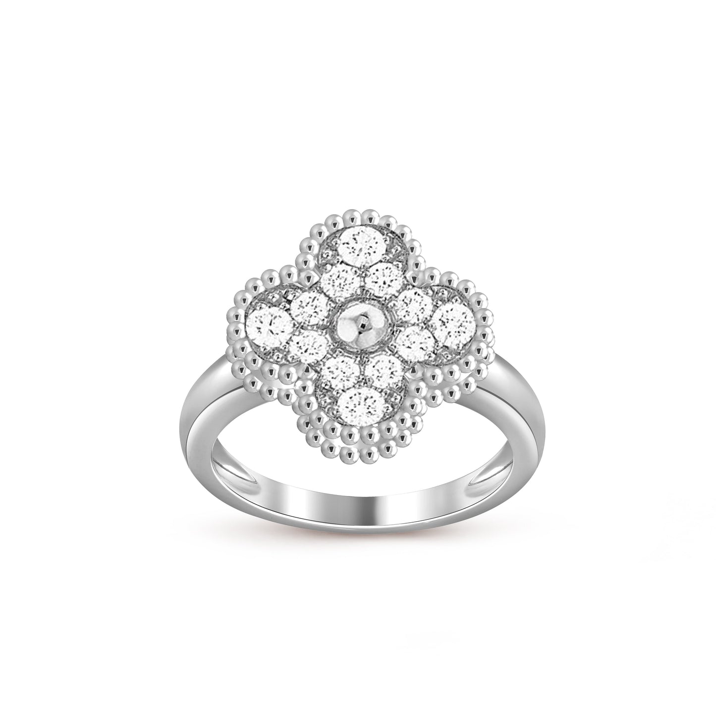 [LunaMar]LUCKY CLOVER VINTAGE WHITE GOLD RING COLLECTION