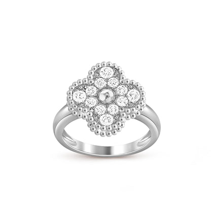 [LunaMar]LUCKY CLOVER VINTAGE WHITE GOLD RING COLLECTION