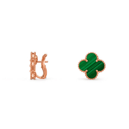 [LunaMar]15MM CLOVER FLOWER STUD EARRINGS ROSE GOLD COLLECTION