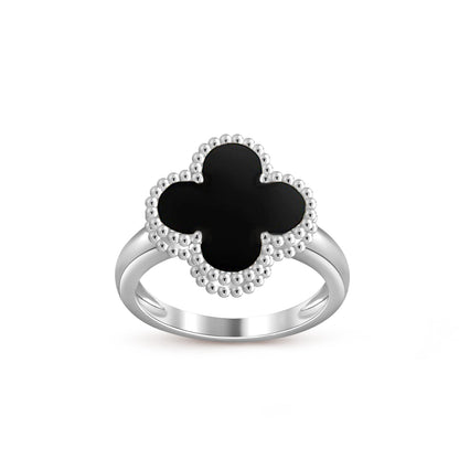 [LunaMar]LUCKY CLOVER VINTAGE WHITE GOLD RING COLLECTION