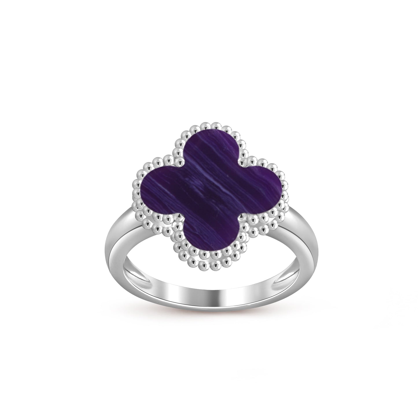 [LunaMar]LUCKY CLOVER VINTAGE WHITE GOLD RING COLLECTION