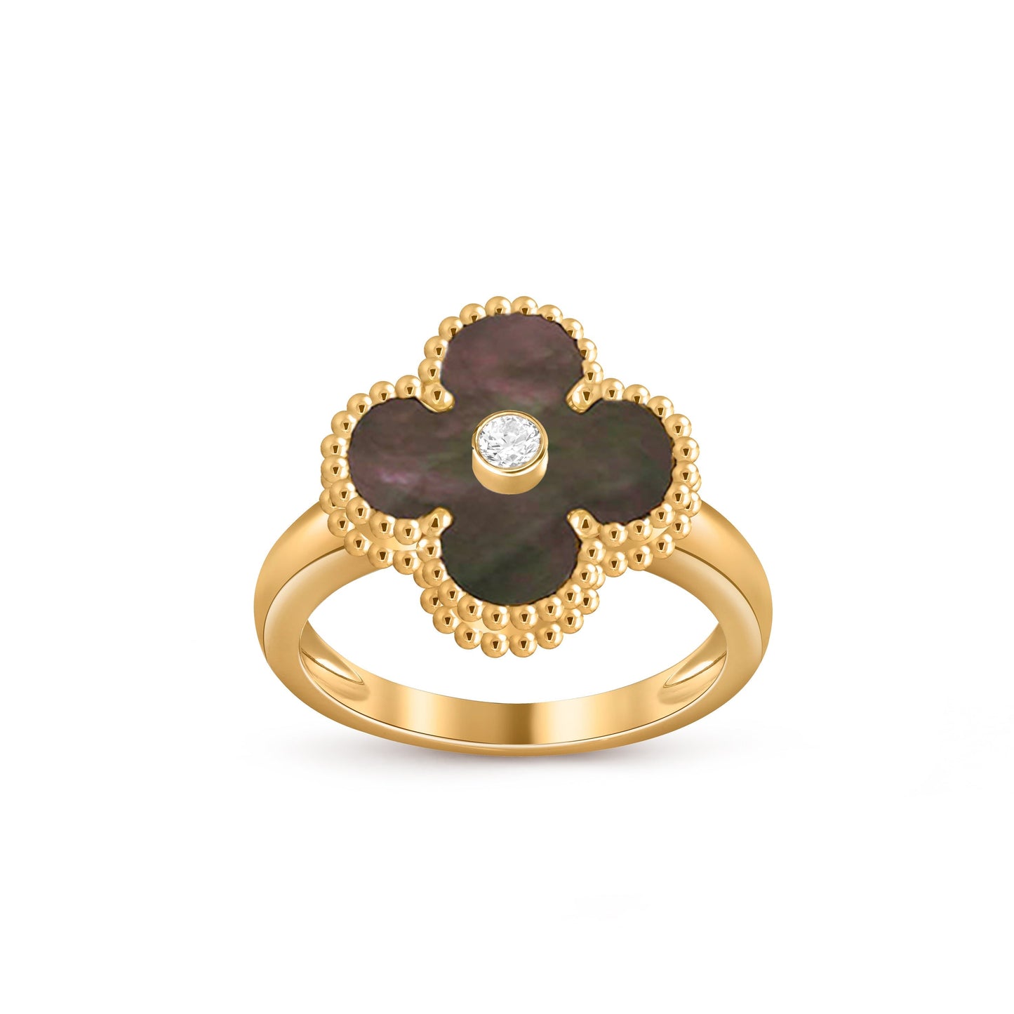 [LunaMar]LUCKY CLOVER DIAMOND-ACCENT GOLD RING COLLECTION