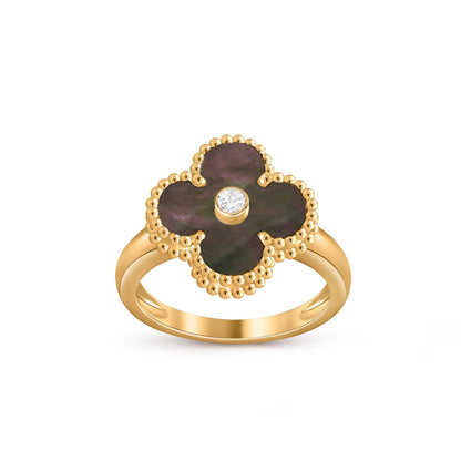 [LunaMar]LUCKY CLOVER DIAMOND-ACCENT GOLD RING COLLECTION