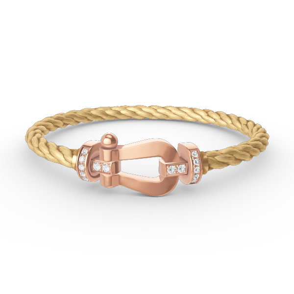 [LunaMar]FORCE LARGE HORSESHOE HALF DIAMOND BRACELET - ROSE GOLD
