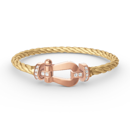 [LunaMar]FORCE LARGE HORSESHOE HALF DIAMOND BRACELET - ROSE GOLD