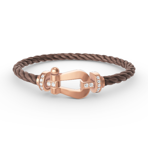 [LunaMar]FORCE LARGE HORSESHOE HALF DIAMOND BRACELET - ROSE GOLD