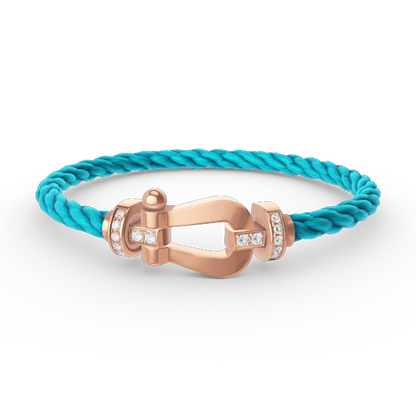 [LunaMar]FORCE LARGE HORSESHOE HALF DIAMOND BRACELET - ROSE GOLD