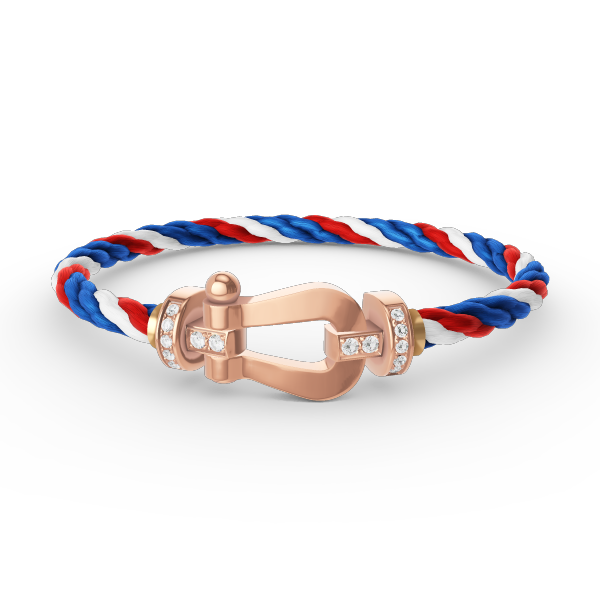 [LunaMar]FORCE LARGE HORSESHOE HALF DIAMOND BRACELET - ROSE GOLD