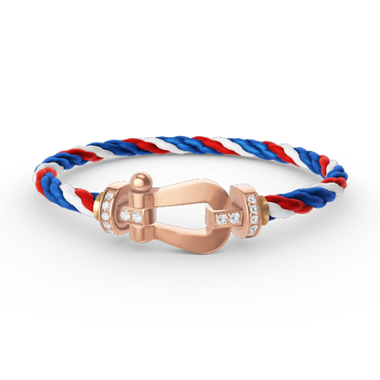 [LunaMar]FORCE LARGE HORSESHOE HALF DIAMOND BRACELET - ROSE GOLD