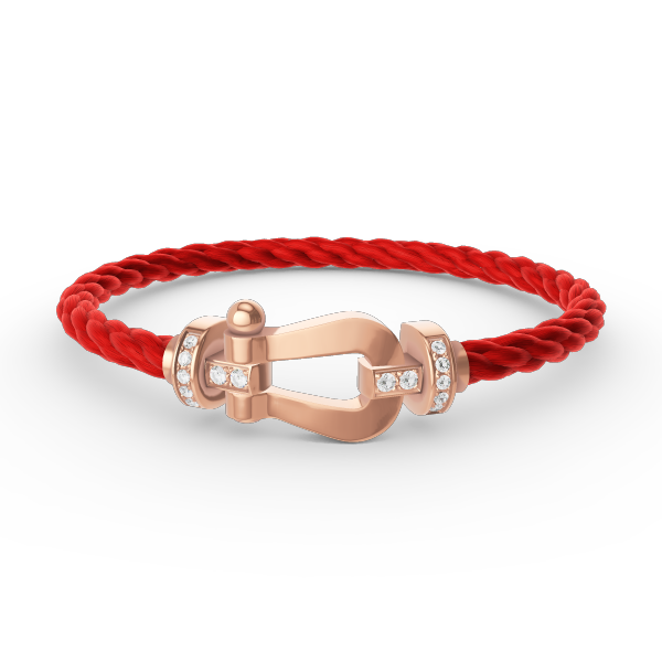 [LunaMar]FORCE LARGE HORSESHOE HALF DIAMOND BRACELET - ROSE GOLD