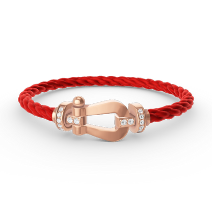 [LunaMar]FORCE LARGE HORSESHOE HALF DIAMOND BRACELET - ROSE GOLD