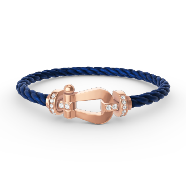[LunaMar]FORCE LARGE HORSESHOE HALF DIAMOND BRACELET - ROSE GOLD