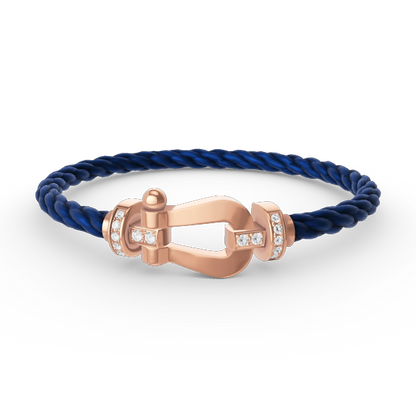 [LunaMar]FORCE LARGE HORSESHOE HALF DIAMOND BRACELET - ROSE GOLD