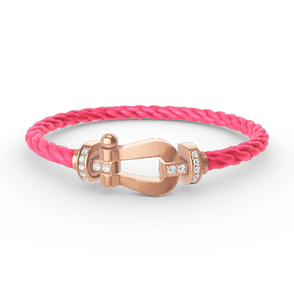 [LunaMar]FORCE LARGE HORSESHOE HALF DIAMOND BRACELET - ROSE GOLD